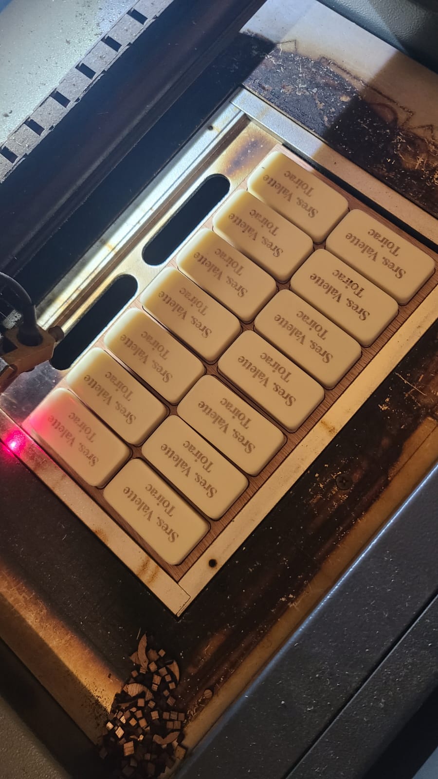 Grabado laser en proceso