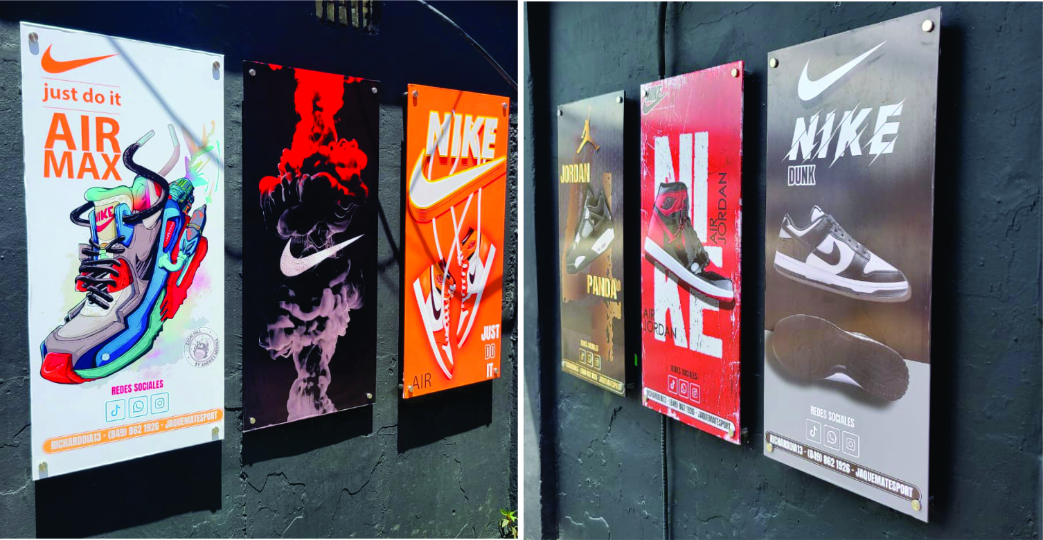 Posters Nike instalados